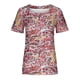 thumbnail image 4 of Camisetas informales de verano para mujer, cuello cuadrado, manga corta, túnica, blusas sueltas y cómodas OAVQHLG3B Store  lin121212, 4 of 4