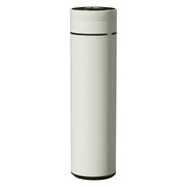 Cinvoph 16oz Stainless Steel Insulated Tumbler with LED Temperature Display Exquisite Leak Proof Water Bottle Fits Car Cup Holders for Travel Gym Office Home Reusable Coffee Mug White