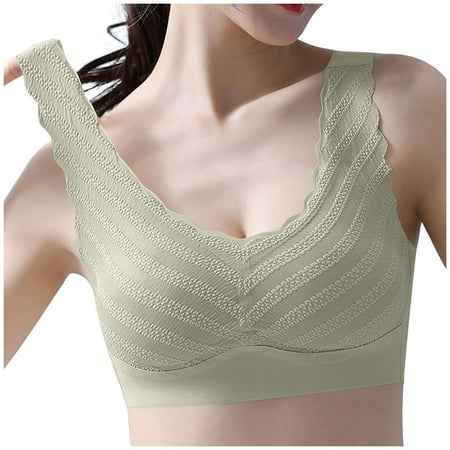 Fesfesfes Bras for Women Wireless Women s Underwear One-Piece Color Contrast Beauty Back Wireless Push-up Comfortable Buckle Comfortable Vest Bra