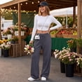 thumbnail image 7 of longantii Wide Leg Sweatpants Women Low Rise Baggy Sweatpants Y2K Drawstring Cotton Lounge Pants Womens Fall Fashion 2026, 7 of 7