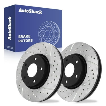 AutoShack Front Drilled & Slotted Brake Rotors | Replacement for 2013-2015 Mazda CX-5 2.0L 2.5L AWD FWD | E-Coated | 2-PC Set | ShadowGuard