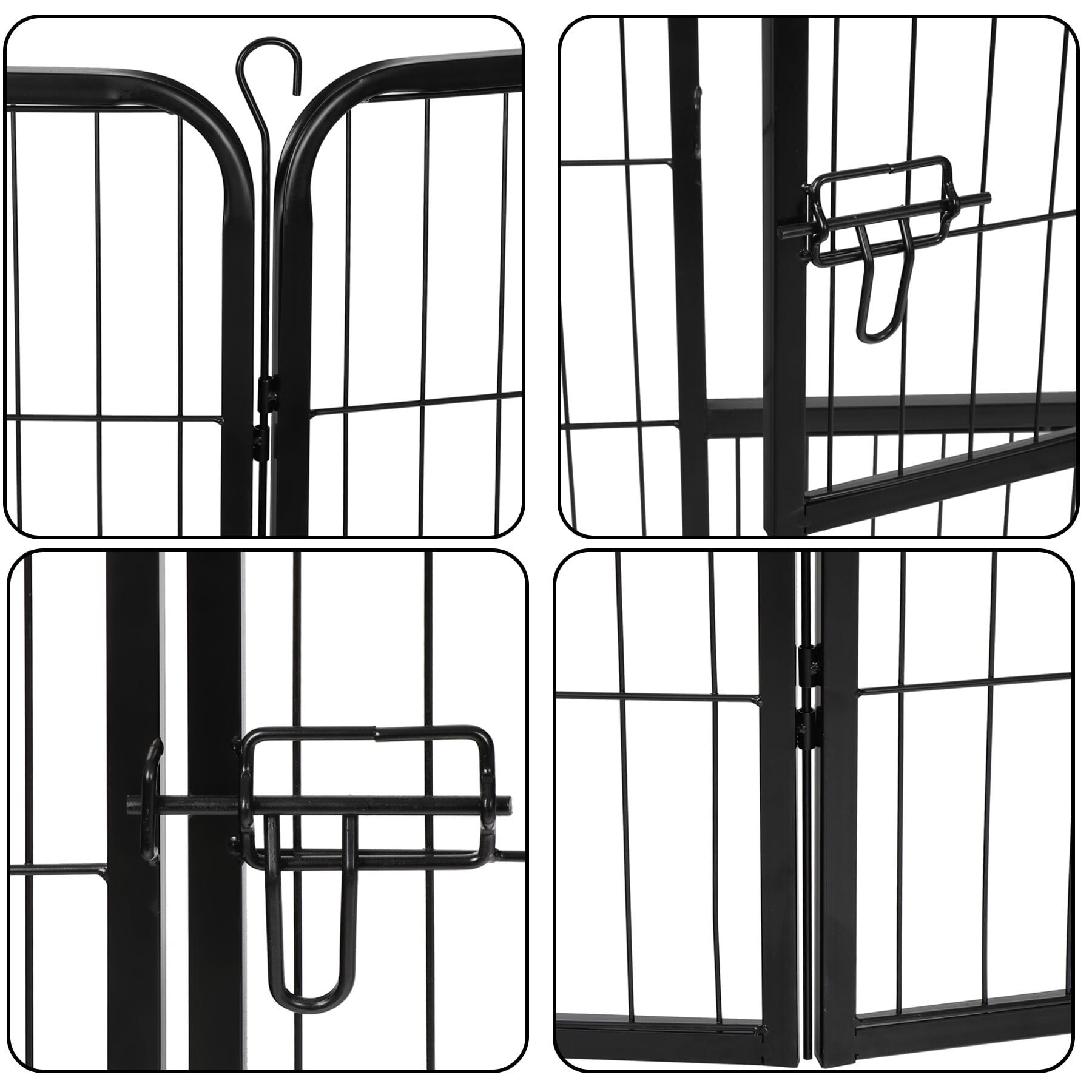 SuperDeal 8 Panels 39" Pet Playpen Dog Kennel Foldable Metal Exercise Fence