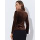 thumbnail image 4 of Chaqueta de terciopelo Allegra K Vintage con botón de solapa para mujer Marrón L, 4 of 5