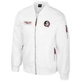 thumbnail image 2 of Men's Colosseum Florida State Seminoles White Rabbit Full-Zip Bomber Jacket, 2 of 3