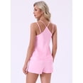 thumbnail image 4 of DARING DIVA Women's Satin Loungewear Straps Sleeveless Racer Back Pajama Sets XL Pink, 4 of 7