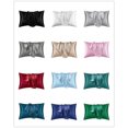 thumbnail image 4 of Funda de almohada de seda suave y refrescante para mujeres y hombres, hipoalergénica, no irritante, juego de 2 de lujo asequible, tela satinada con cierre de cremallera oculto (51 x 76 cm, gris, 4 of 4