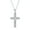 Silver Crucifix, variant on 18K White Gold Plated Cross Necklace, Zirconia Silver Cross Faith Pendant Necklace for Women