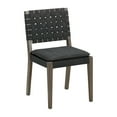 thumbnail image 6 of Nathan James Cohen 19 in. Wood Dining Chair, Mid-Century Modern Upholstered Side Chair with Hand Woven Faux Leather Backrest, Black, 6 of 6