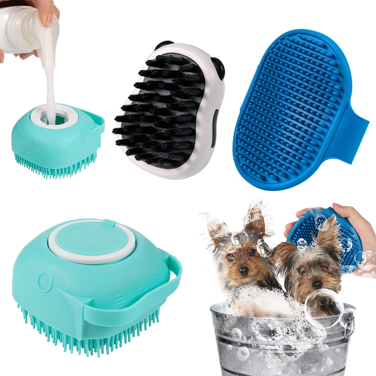 Qweryboo 3Pcs Dog Bath Scrubber Set With Ring Handle photo 1