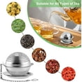 thumbnail image 3 of ABPETE 2Pcs Tea Ball Infuser - Locking Clasp Tea Strainer with Chain, Food Grade 304 Stainless Steel Loose Leaf Tea Steeper for Herbal/Green/Black Tea - Reusable Tea Infuser for Home, Office & Travel, 3 of 9