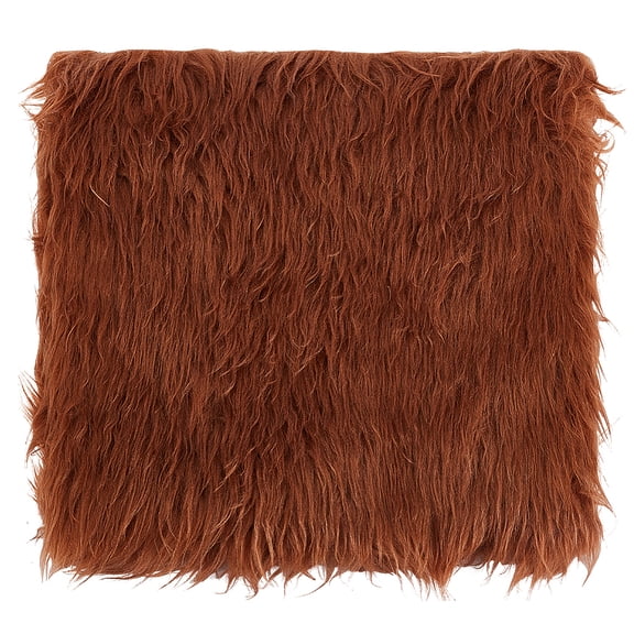 Brown Fur Fabric 15.75x15.75 Inch Soft Plush Shaggy Squares Pre-Cut Craft Fur Fabric for Costumes Rugs Pillows Sewing Decorations