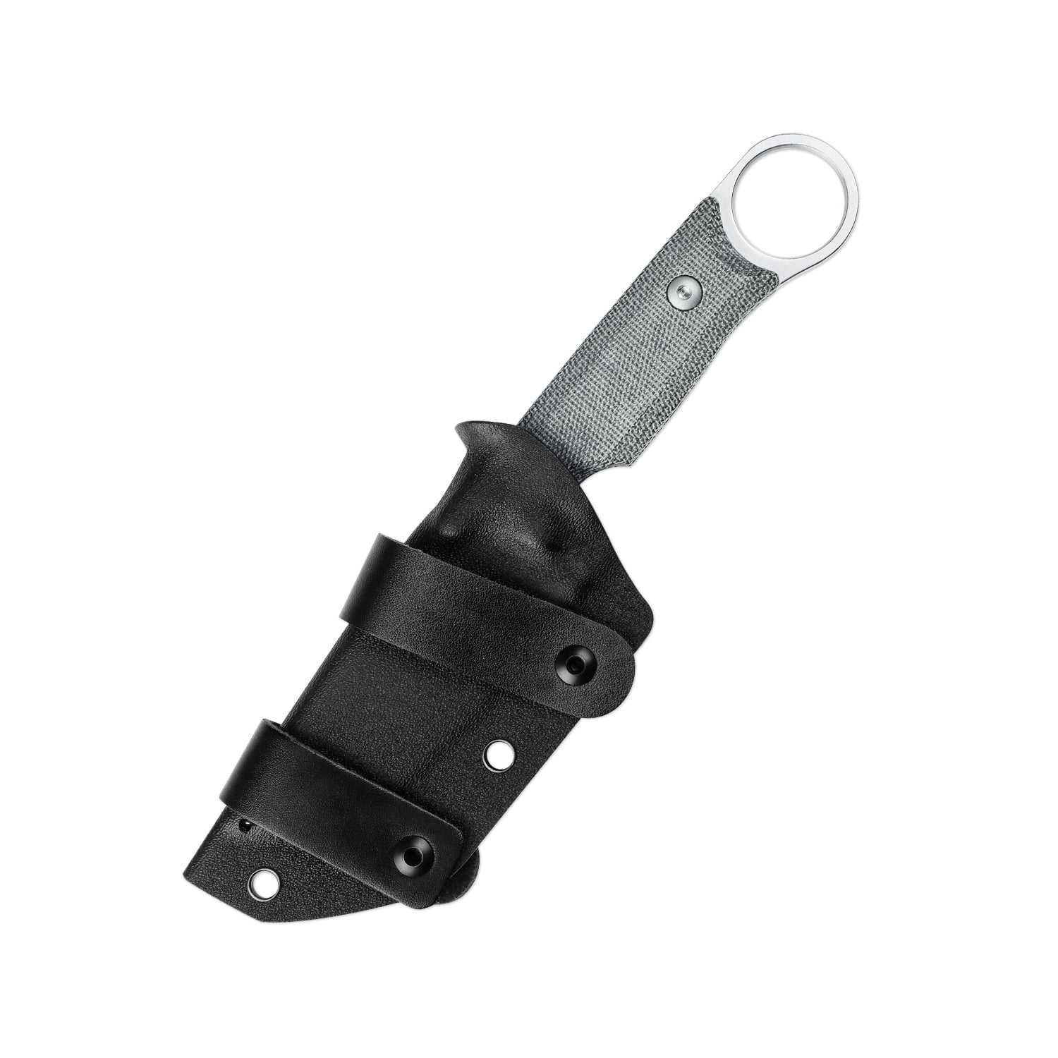 Kizer Fixed Blade Knife Cabox 3.38" D2 Steel Blade Black Handle Pocket Knives 1048A1