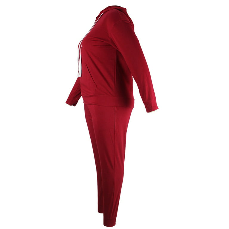 Frontwalk Jogging Suits For Womens 2 Piece Long Sleeve Sweat Suit Solid  Color Winter Fleece Tracksuits Khaki 4XL 