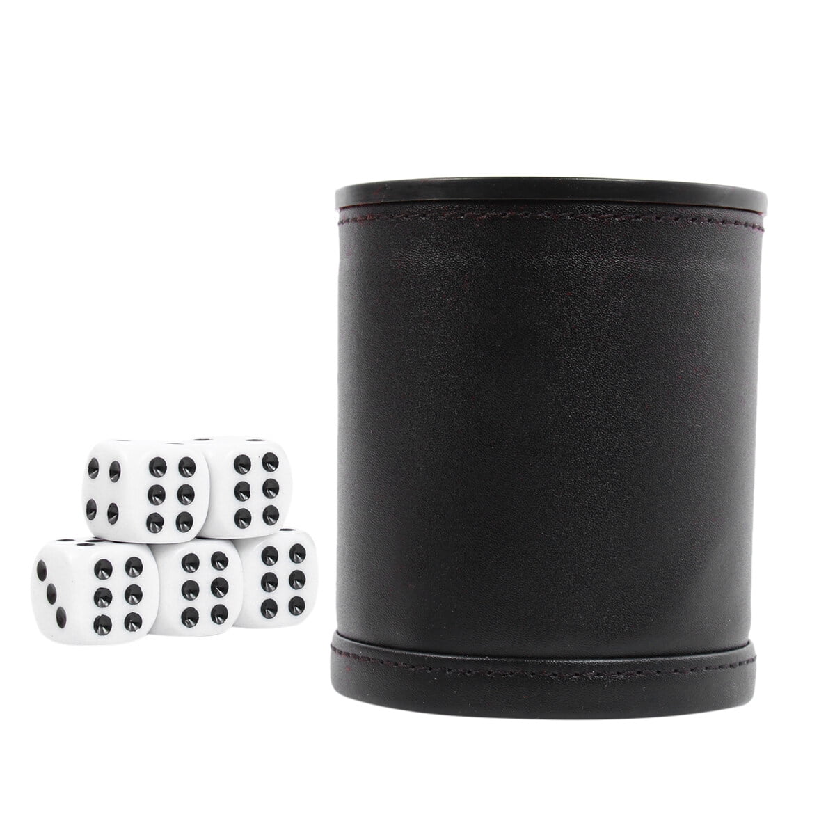 Qsvbeeqj Gobelet à dés tendance en cuir PU, flanelle, cube intérieur, shaker silencieux, pubs, dés, accessoires, facile à utiliser