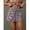 Blue, variant on Womens Blue Floral Print High-Waist Scalloped Button-Front A-Line Denim