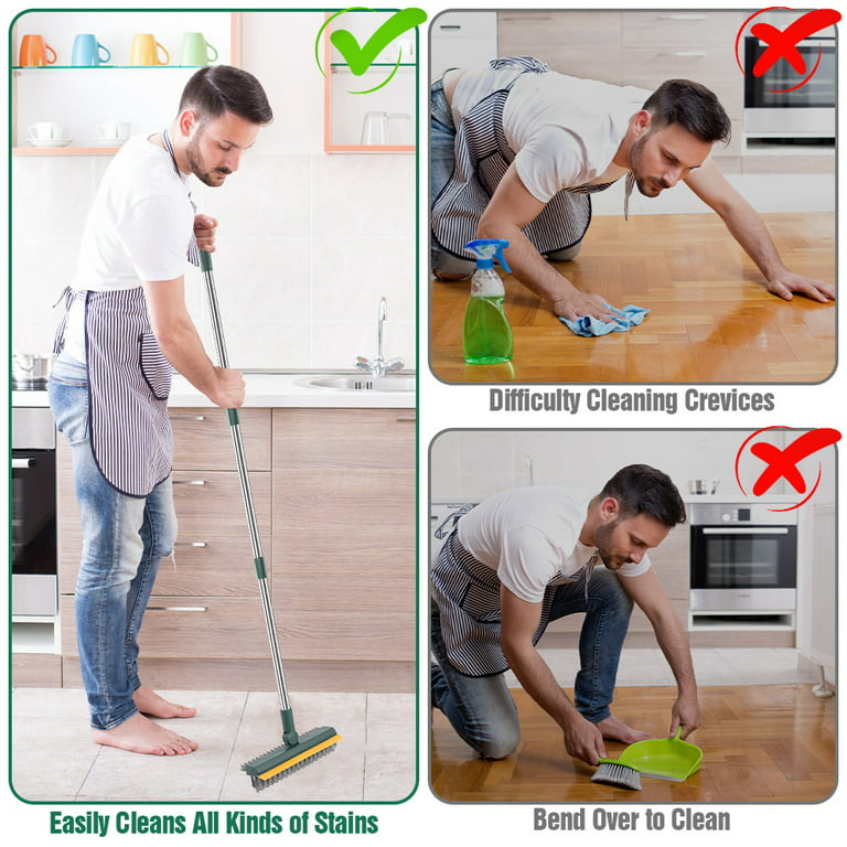 3 In 1 Floor Scrub Brush Floor Brush Scrubber With Kitchen