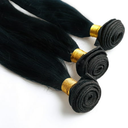 Bulk Human Hair Braiding - Silky Straight Black Sew In Natural 100% Human Hair Weave - 8 In
