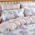 thumbnail image 6 of Swanson Beddings Pink-Purple Roses 2-Piece 100% Cotton Bedding Set: Duvet Cover and One Pillow Sham (Twin), 6 of 9