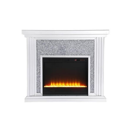 47.5 in. Crystal mirrored mantle with crystal insert (Best Wood For Mantle)
