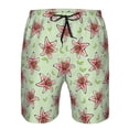 thumbnail image 4 of Kdxio Lilies Flowers Pattern Mens Casual Shorts - Drawstring Summer Beach Sports Shorts for Men, 4 of 9
