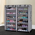 thumbnail image 3 of UWR-Nite Shoe Rack, 7-Tier Fabric Shoe Storage Cabinet with Dustproof Cover, Holds 36 Pairs of Shoes, Closet Storage Organizer, in Living Room, Bedroom, Hallway, 3 of 6
