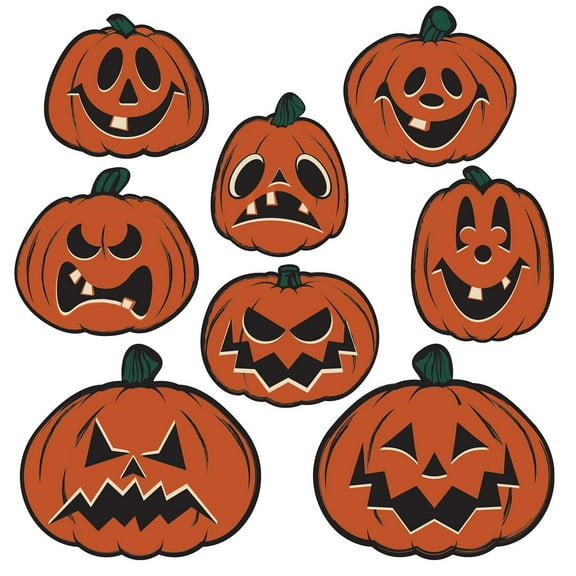 Beistle 96 Counts Orange Vintage Halloween Pumpkin Cutouts 9.5”