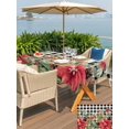 thumbnail image 4 of Outdoor Tablecloth with Umbrella Hole and Zipper, Christmas Rectangle Table Cloth 60x120 Inch Waterproof Tablecloth, Winter Poinsettia Berry Black White Plaid Picnic Table Cover for Patio Camping, 4 of 7
