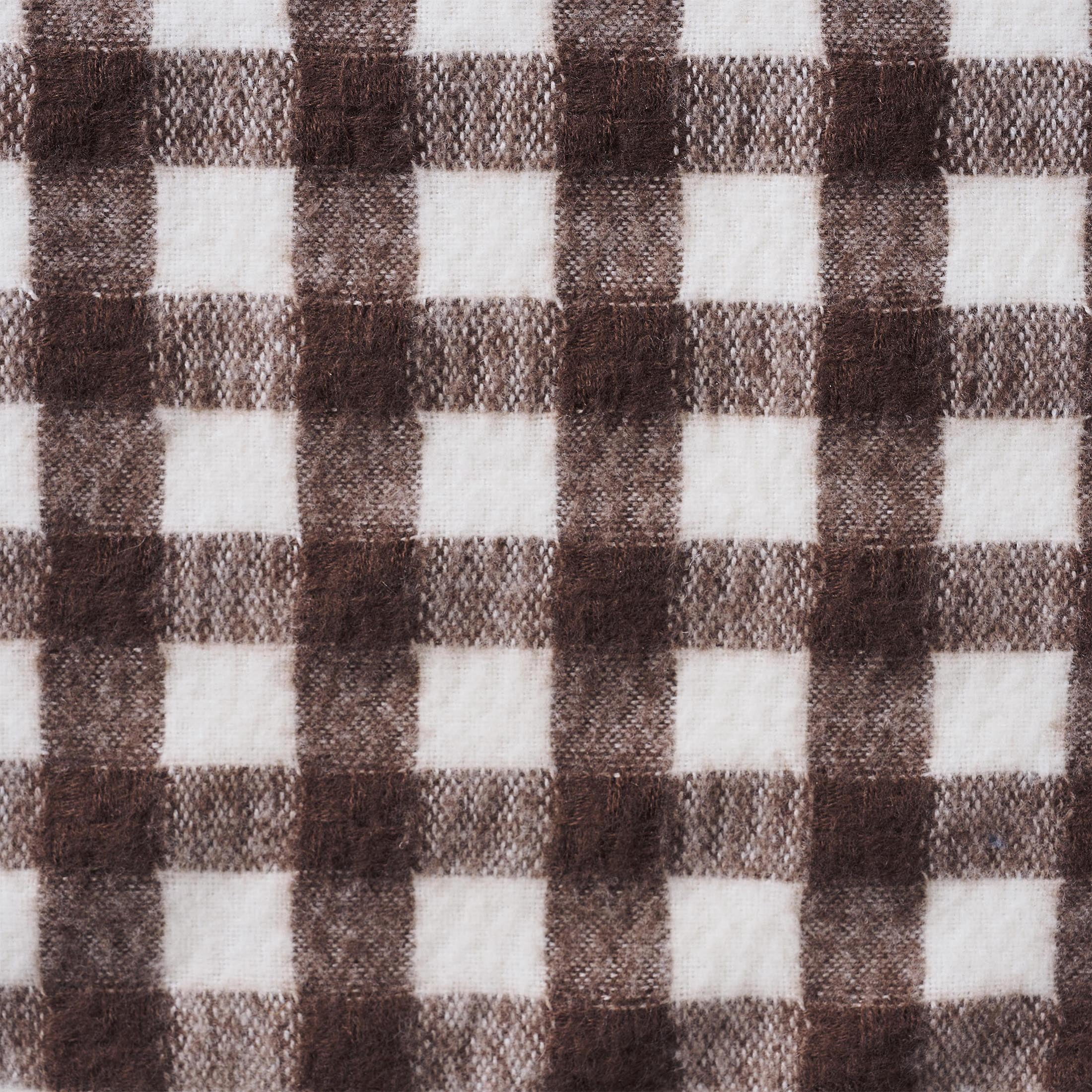 My Texas House Brown Woven Gingham Fringe Throw Blanket, 60 in x 80 in