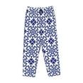 thumbnail image 4 of Disketp Blue And White Porcelain Chinaware Print Women'S Comfy Pajama Pants Casual Drawstring Palazzo Lounge Wide Leg Pants, 4 of 9