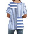thumbnail image 4 of Xuyuer Blouse for Women Dressy Casual Short Short Sleeve Boho Tops Fashion Floral Crew Neck Tunic Shirts Summer Clothes Fashionable Casual Loose Round Neck T-shirt Solid Color Top, 4 of 7