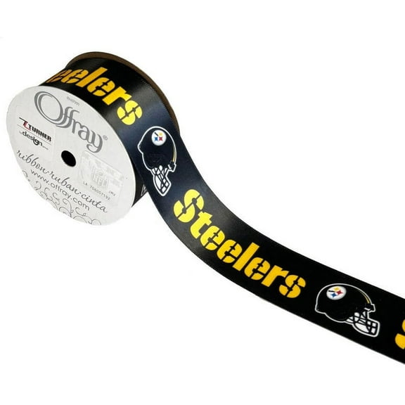 Steelers Printed Ribbon 1 5/16"-Inch Width, 15 Foot Spool