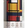 thumbnail image 7 of Yellow Red Blue Geometric Semi Sheer Curtains 84 Inch Length 2 Panels Set, Modern Color Block Abstract Art Sheer Kitchen Curtain Privacy Voile Window Curtain for Living Room Bedroom Rod Pocket Drapes, 7 of 7