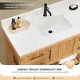thumbnail image 6 of Paris 72" Double Bath Vanity in Acacia Classic Grey with White Quartz Stone Top, 6 of 16