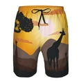 thumbnail image 3 of Adobk Giraffes Of The African Savannah Print Men's Swim Trunks Hawaiian Bathing Suit Swimsuits Beach Shorts with Pockets-3X-Large, 3 of 6