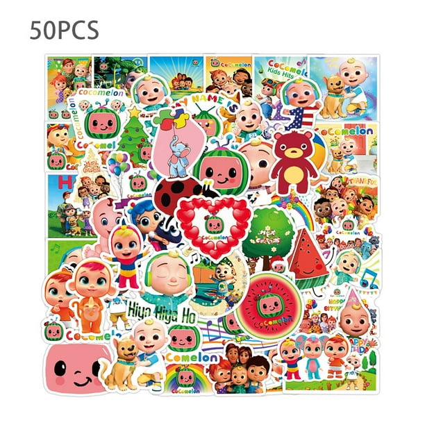 cocomelon birthday party supplies kids favors gifts 50pcs set cocomelon stickers diy your party exclusive fun design 50pcs stickers walmart com