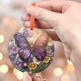 thumbnail image 4 of Purple Butterfly Ornament Suncatcher, Floral Window Hanging, Butterfly Lover Gift, Nature Inspired Home Decor, Wildflower Art Panel, 2025, Holiday 2025, Holiday Decoration,, 4 of 5
