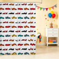thumbnail image 2 of Erosebridal Cartoon Car Shower Curtain 72Wx78L, Sports Car Bath Curtain, White, 2 of 5
