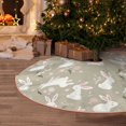 thumbnail image 5 of Rateoe Rabbit And Flower Pattern Christmas Tree Skirt with Ties , Christmas Tree Decorations, Farmhouse Christmas Decor Xmas Holiday Decorations-30", 5 of 6