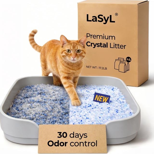 Arena para gatos Crystal LaSyL para hogares con varios gatos, 7,8 kg