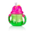 thumbnail image 2 of Nuby Flip N Sip Straw Sippy Cup, Green/Pink, 8 fl oz, 2 Count, 2 of 7