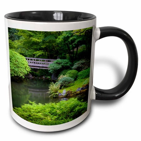 3dRose Japanese Garden, Portland, Oregon, USA - Two Tone Black Mug,