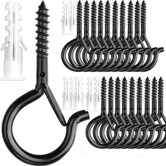 Hooks for Hanging 20 Pack, 2.2 Inch Screw in Ceiling Hooks, Heavy Duty Q-Hanger, Black