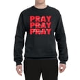 thumbnail image 2 of Wild Bobby, Pray On It Pray Over It Pray Through It Inspirational/Christian Unisex Crewneck Graphic Sweatshirt, Black, Small, 2 of 6