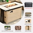 thumbnail image 3 of Ovios Outdoor Wicker Propane Fire Pit Table 42-Inch 50,000 BTU Flame Gas Fire Pits for Patio with Waterproof Cover & Lid Rectangle, 3 of 5