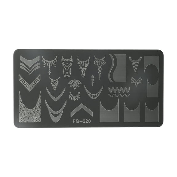 Unique Bargains 1 Pc Colorful Nail Art Stamp FG-220 Silver Tone