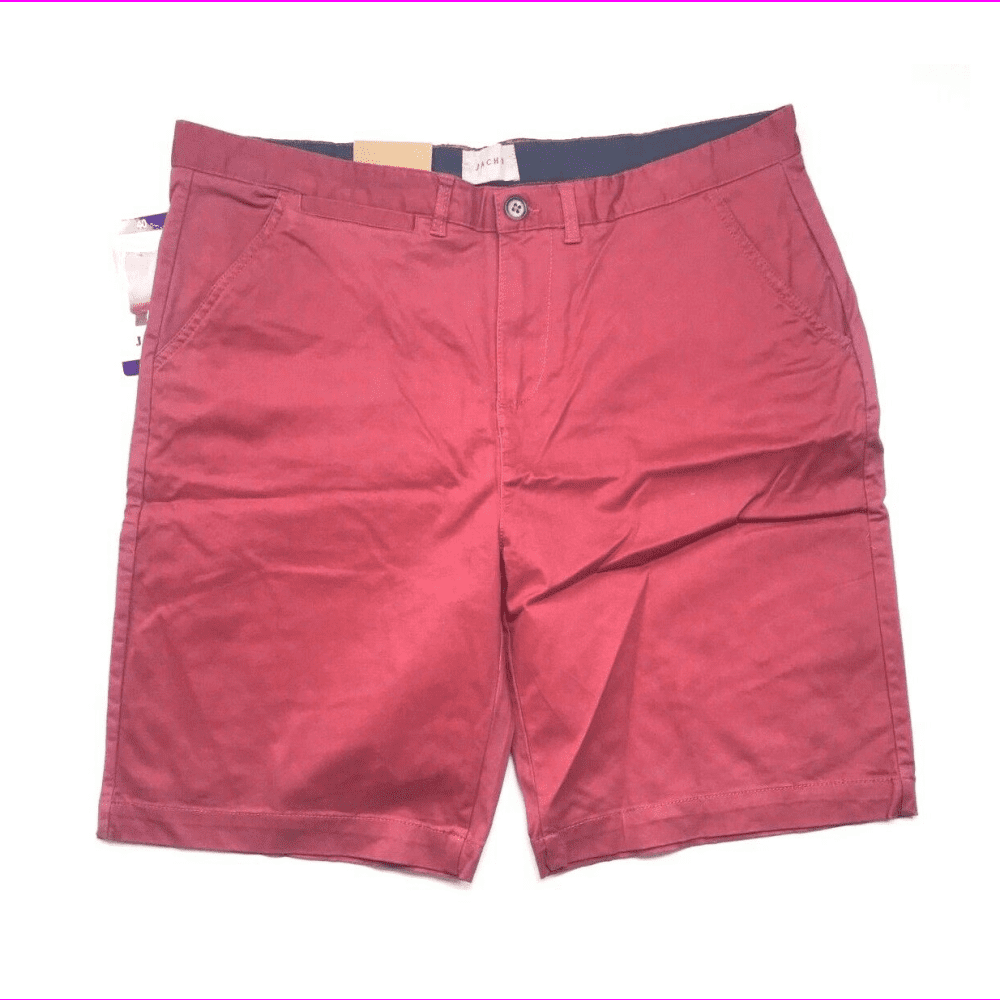 Jachs Men's Sateen Flat Front Shorts 34/Red - Walmart.com