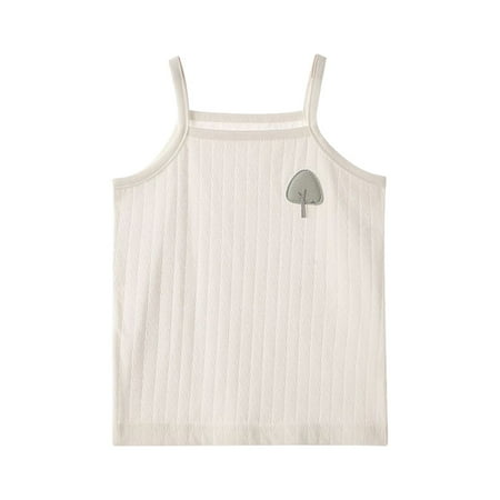 

B91xZ Summer Girl s Solid Cotton Blend Camisole Sleeveless Racerback Crop Tank Tops For Toddler To Big Kid Size 12-18 Months