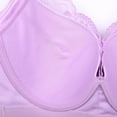 thumbnail image 3 of TOWED22 Bra for Women,Women’s Lace Back Push Up Bra Front Closure T-Shirt Padded Bra Racerback Underwire,Purple, 3 of 5