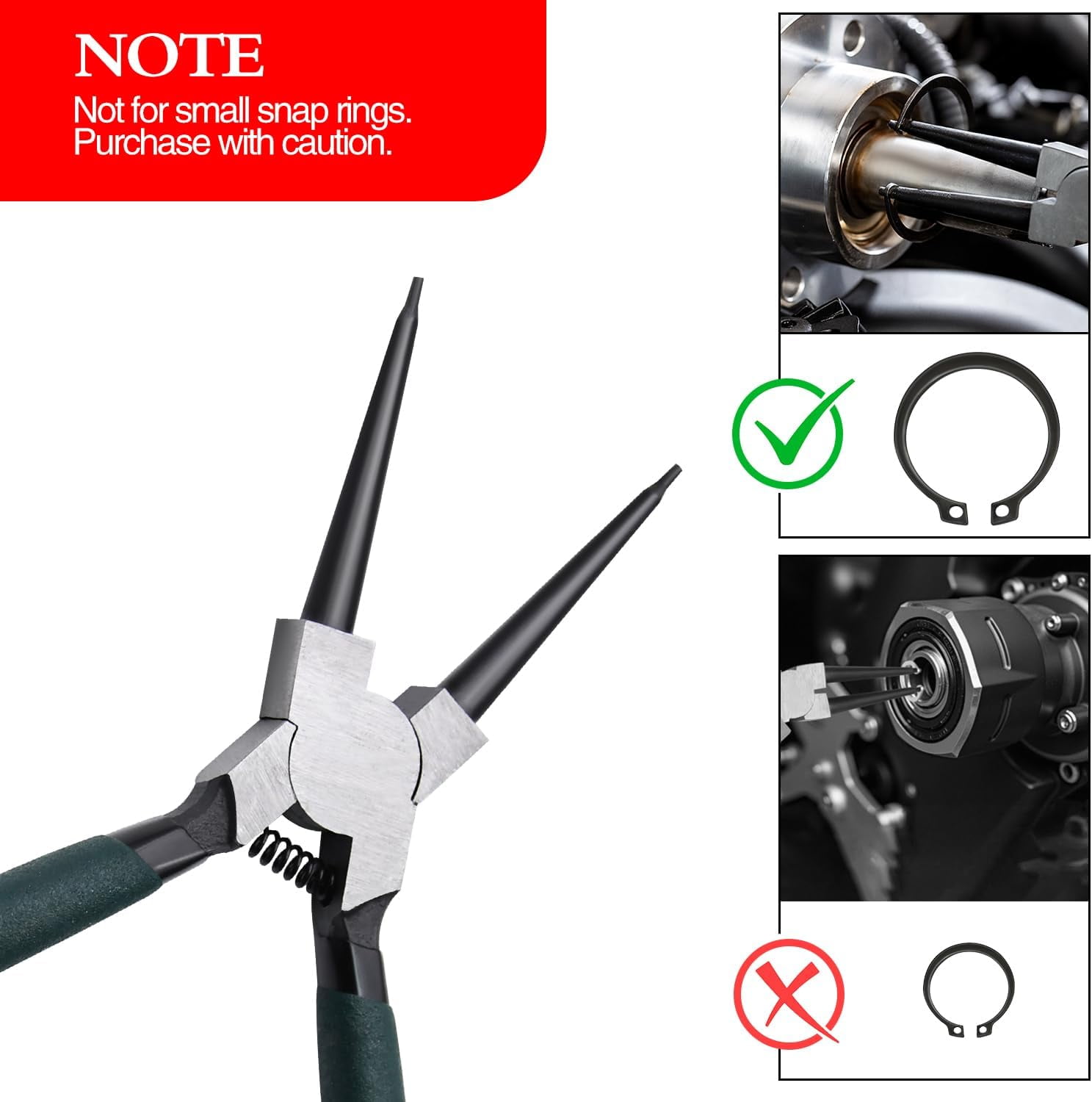 Snap Ring Pliers Set 7 Inch Internal/External Circlip Pliers Kit with Straight/Bent Jaw Heavy Duty Precision Spring Loaded Pliers for Ring Remover Retaining and Remove Hoses, Gaskets, 4 Pcs