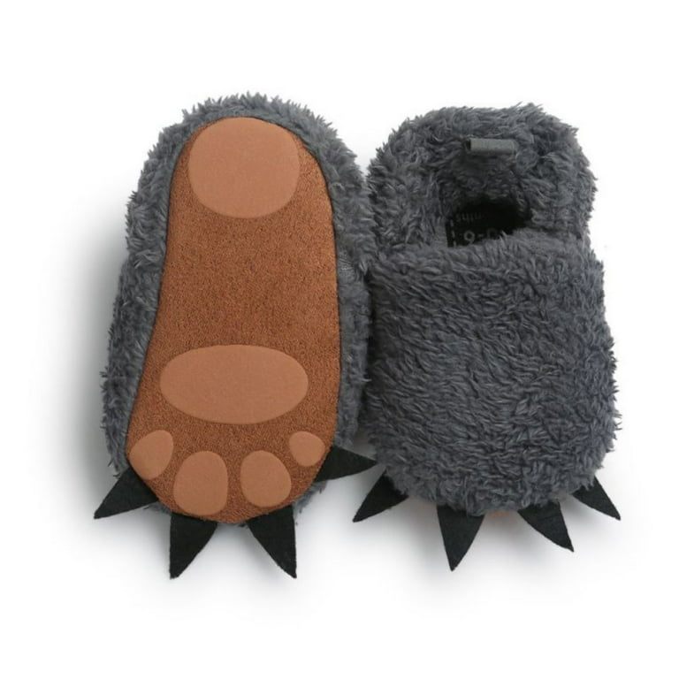 Newborn 0 18M Baby Booties Bear Paw Boots Plush Furry Baby Shoes First Walkers Crib Shoes